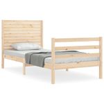Casa si Gradina - Mobilier - Paturi si accesorii - Paturi - Cadru de pat cu tablie single mic, lemn masiv - Infinity.ro