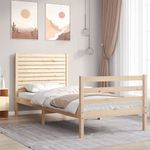 Casa si Gradina - Mobilier - Paturi si accesorii - Paturi - Cadru de pat cu tablie single mic, lemn masiv - Infinity.ro