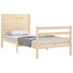 Casa si Gradina - Mobilier - Paturi si accesorii - Paturi - Cadru de pat cu tablie single mic, lemn masiv - Infinity.ro