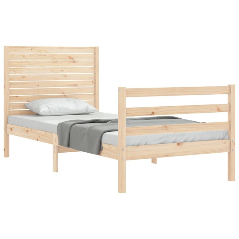 Casa si Gradina - Mobilier - Paturi si accesorii - Paturi - Cadru de pat cu tablie single mic, lemn masiv - Infinity.ro