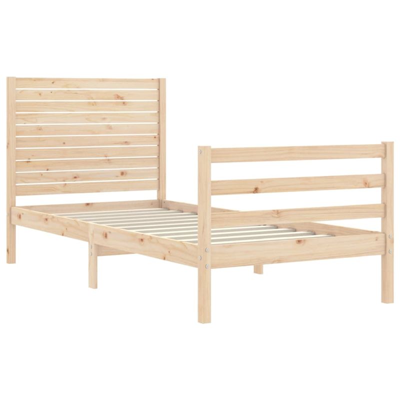 Casa si Gradina - Mobilier - Paturi si accesorii - Paturi - Cadru de pat cu tablie single mic, lemn masiv - Infinity.ro