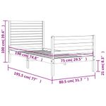 Casa si Gradina - Mobilier - Paturi si accesorii - Paturi - Cadru de pat cu tablie single mic, lemn masiv - Infinity.ro