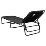 Casa si Gradina - Gradina si terasa - Mobilier exterior - Scaune si sezlonguri gradina - Sezlong pliabil negru tesatura Oxford&otel vopsit electrostatic - Infinity.ro