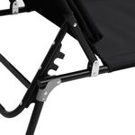 Casa si Gradina - Gradina si terasa - Mobilier exterior - Scaune si sezlonguri gradina - Sezlong pliabil negru tesatura Oxford&otel vopsit electrostatic - Infinity.ro