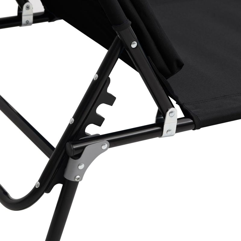 Casa si Gradina - Gradina si terasa - Mobilier exterior - Scaune si sezlonguri gradina - Sezlong pliabil negru tesatura Oxford&otel vopsit electrostatic - Infinity.ro