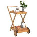 Casa si Gradina - Bucatarie si vesela - Ustensile bucatarie - Cosuri servire - Carucior pentru ceai, 54x87x90 cm, lemn masiv de acacia - Infinity.ro