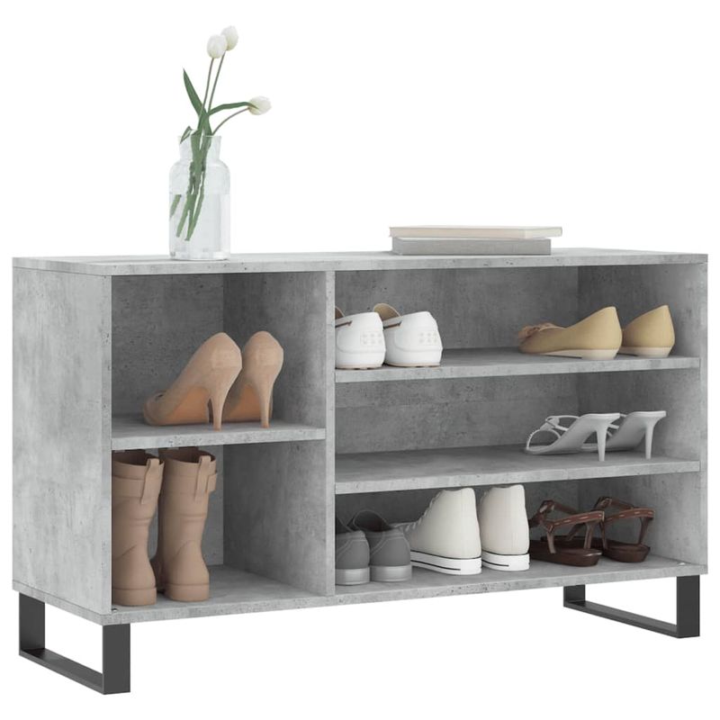 Casa si Gradina - Mobilier - Organizare si depozitare - Organizator incaltaminte - Pantofar, gri beton, 102x36x60 cm, lemn prelucrat - Infinity.ro