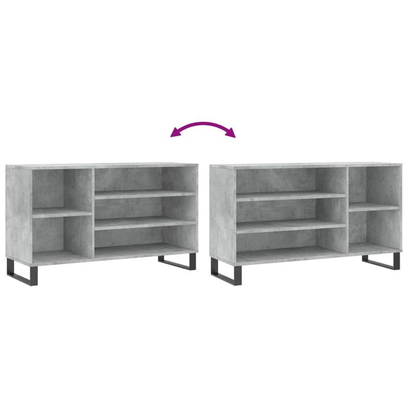 Casa si Gradina - Mobilier - Organizare si depozitare - Organizator incaltaminte - Pantofar, gri beton, 102x36x60 cm, lemn prelucrat - Infinity.ro