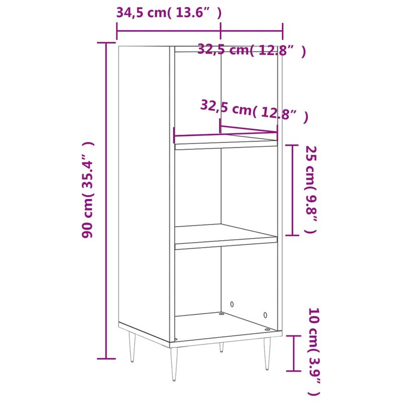 Casa si Gradina - Mobilier - Comode si corpuri - Comode - Servanta, alb, 34,5x32,5x90 cm, lemn prelucrat - Infinity.ro