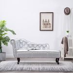 Casa si Gradina - Mobilier - Scaune si fotolii - Fotolii - Sezlong, argintiu, piele ecologica - Infinity.ro