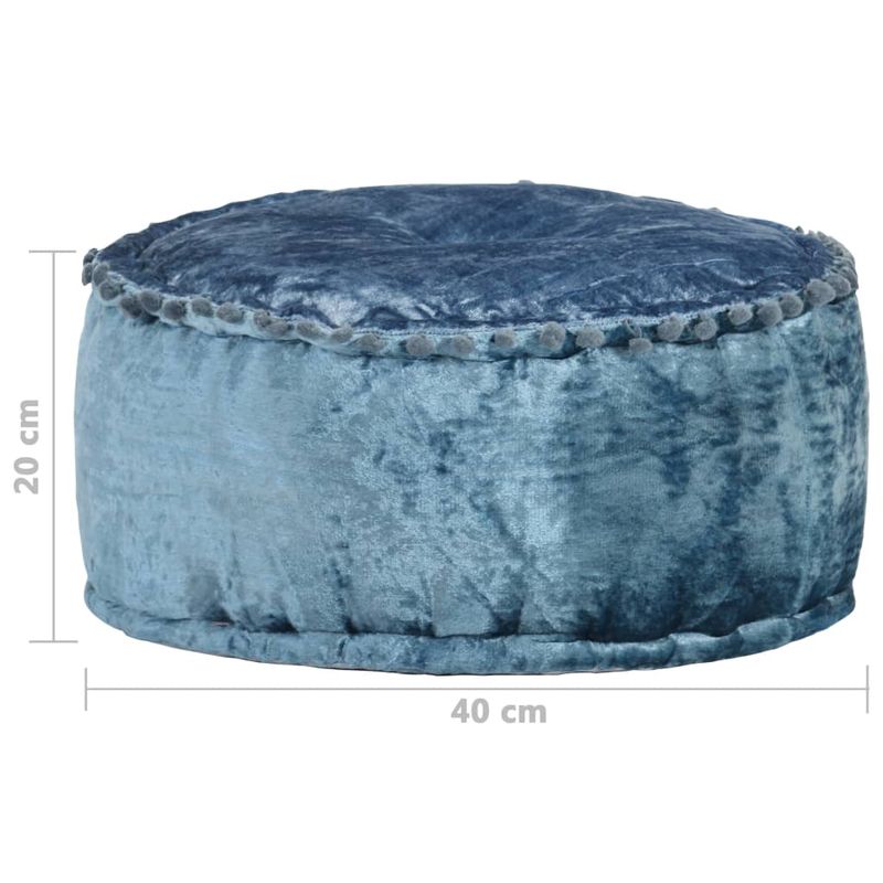 Casa si Gradina - Mobilier - Scaune si fotolii - Fotolii - Fotoliu puf rotund, albastru, 40 x 20 cm, catifea - Infinity.ro
