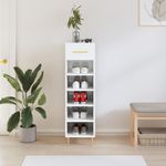Casa si Gradina - Mobilier - Dulapuri si sifoniere - Dulapuri pantofi - Pantofar, alb extralucios, 30x35x105 cm, lemn prelucrat - Infinity.ro