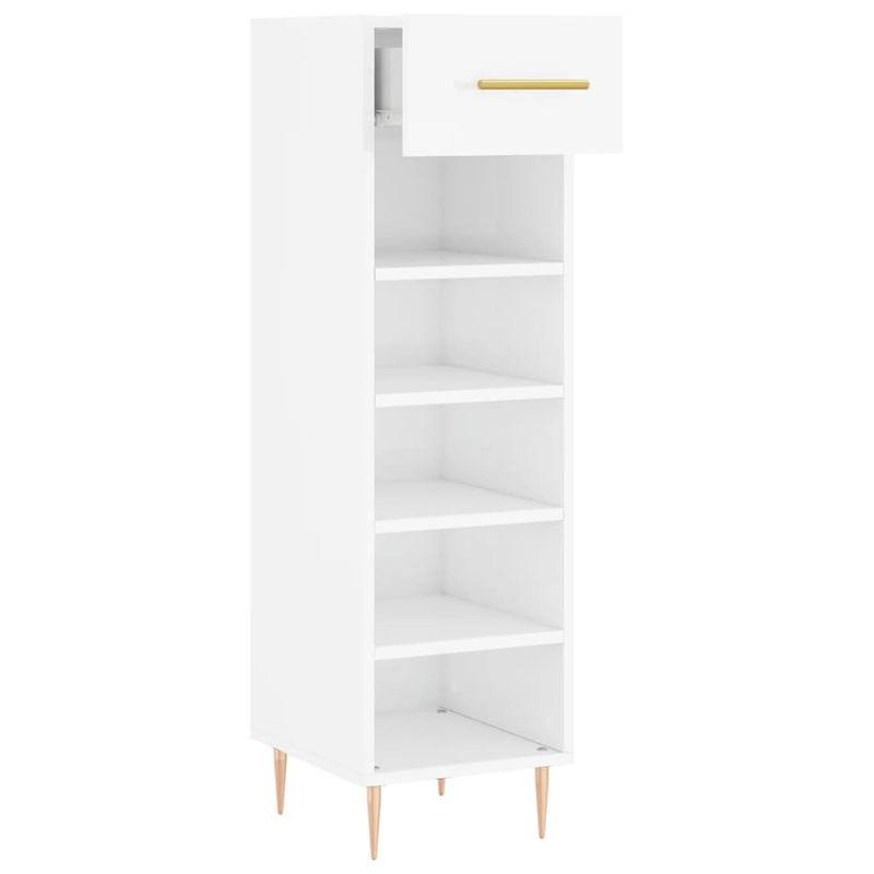 Casa si Gradina - Mobilier - Dulapuri si sifoniere - Dulapuri pantofi - Pantofar, alb extralucios, 30x35x105 cm, lemn prelucrat - Infinity.ro