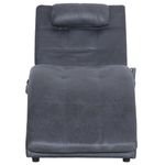 Casa si Gradina - Mobilier - Scaune si fotolii - Fotolii - Sezlong de masaj cu perna, gri, piele intoarsa artificiala - Infinity.ro