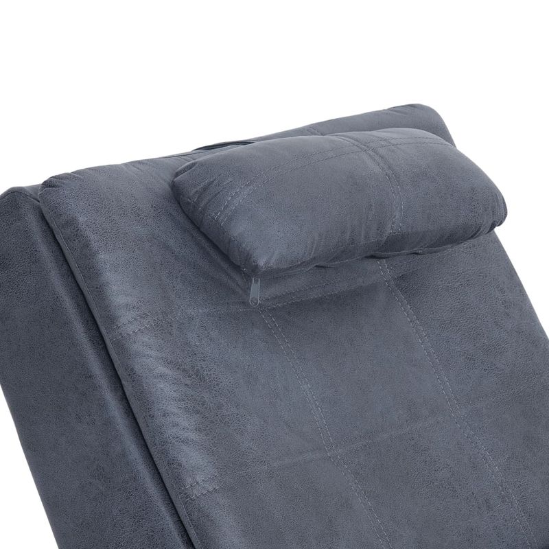 Casa si Gradina - Mobilier - Scaune si fotolii - Fotolii - Sezlong de masaj cu perna, gri, piele intoarsa artificiala - Infinity.ro