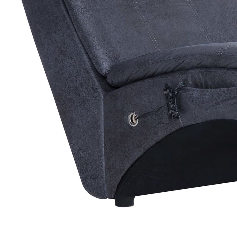 Casa si Gradina - Mobilier - Scaune si fotolii - Fotolii - Sezlong de masaj cu perna, gri, piele intoarsa artificiala - Infinity.ro