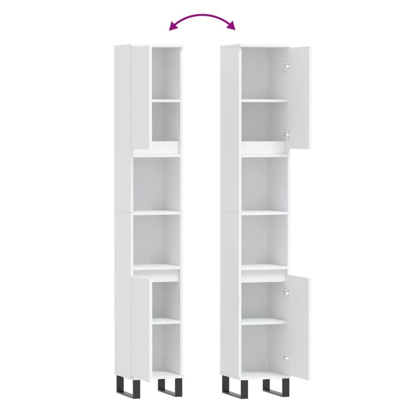 Casa si Gradina - Mobilier - Mobilier baie - Corpuri baie - Dulap de baie, alb, 30x30x190 cm, lemn prelucrat - Infinity.ro