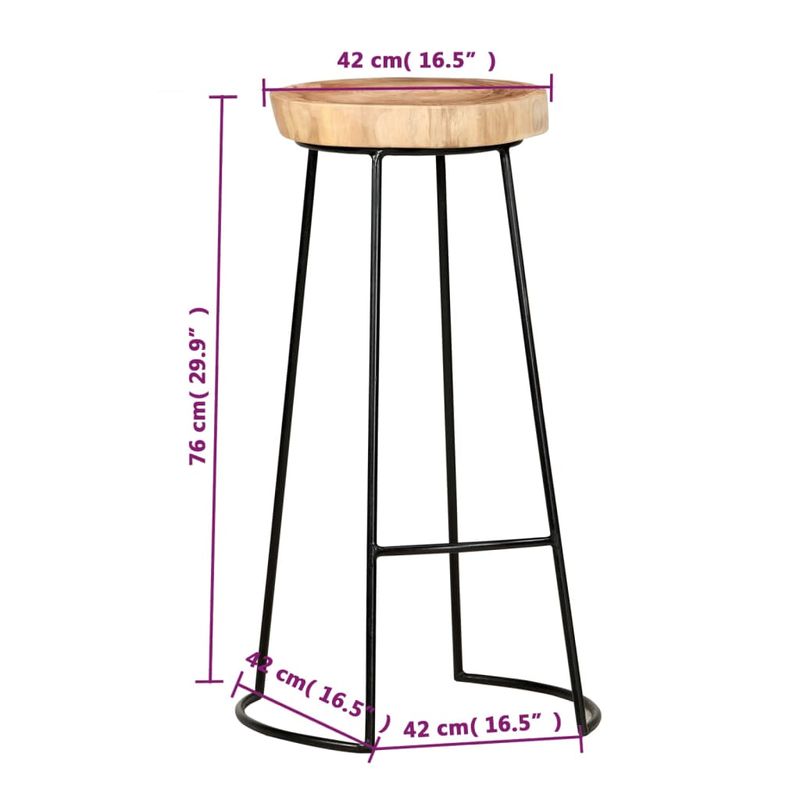 Casa si Gradina - Mobilier - Scaune si fotolii - Scaune - Scaune de bar, 2 buc., lemn masiv de acacia - Infinity.ro