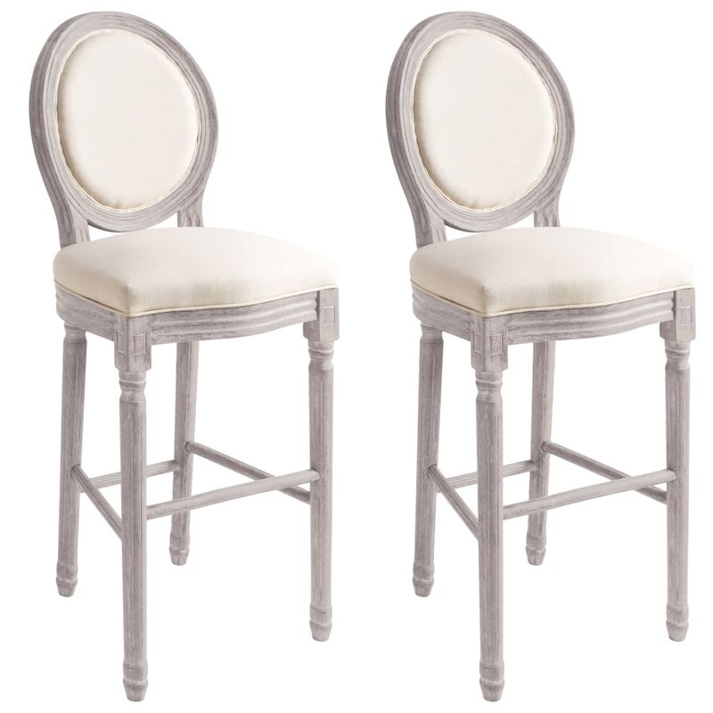 Casa si Gradina - Mobilier - Scaune si fotolii - Scaune - Scaune de bar, 2 buc., alb, panza - Infinity.ro