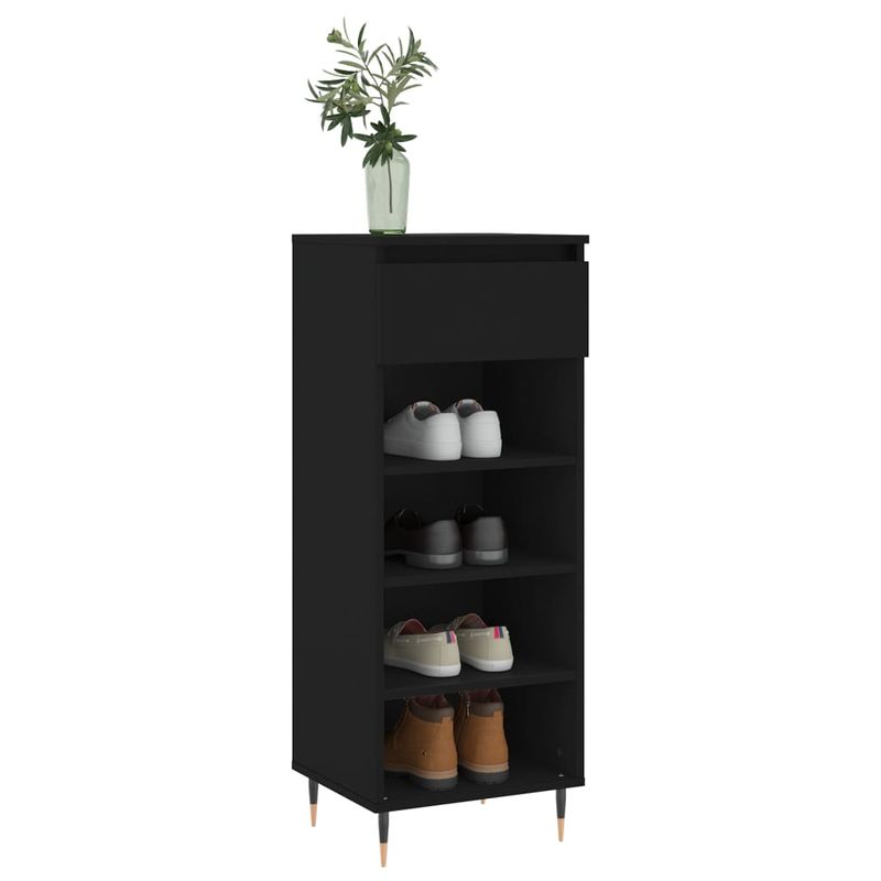 Casa si Gradina - Mobilier - Organizare si depozitare - Organizator incaltaminte - Pantofar, negru, 40x36x105 cm, lemn compozit - Infinity.ro