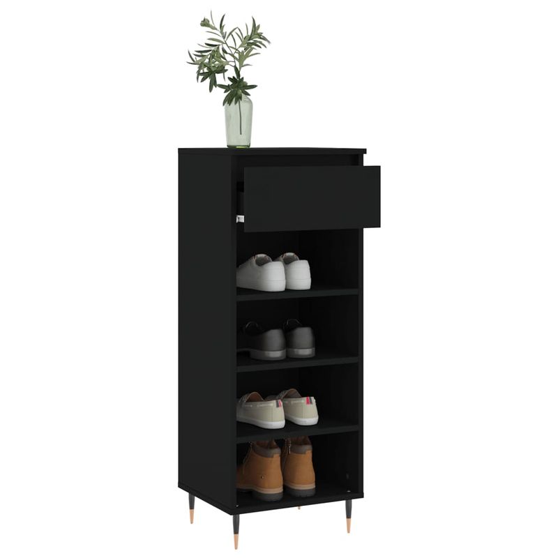 Casa si Gradina - Mobilier - Organizare si depozitare - Organizator incaltaminte - Pantofar, negru, 40x36x105 cm, lemn compozit - Infinity.ro