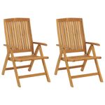 Casa si Gradina - Gradina si terasa - Mobilier exterior - Scaune si sezlonguri gradina - Scaune de gradina rabatabile cu perne, 2 buc., lemn masiv tec, verde, mărime 120x50x3 cm - Infinity.ro