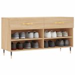 Casa si Gradina - Mobilier - Organizare si depozitare - Organizator incaltaminte - Bancheta pantofar, stejar sonoma, 102x35x55 cm, lemn prelucrat - Infinity.ro