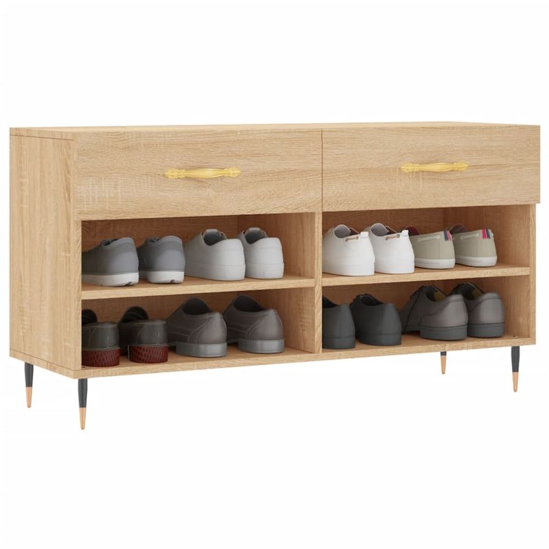 Casa si Gradina - Mobilier - Organizare si depozitare - Organizator incaltaminte - Bancheta pantofar, stejar sonoma, 102x35x55 cm, lemn prelucrat - Infinity.ro