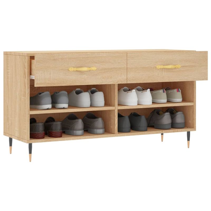 Casa si Gradina - Mobilier - Organizare si depozitare - Organizator incaltaminte - Bancheta pantofar, stejar sonoma, 102x35x55 cm, lemn prelucrat - Infinity.ro