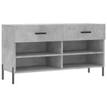 Casa si Gradina - Mobilier - Organizare si depozitare - Organizator incaltaminte - Bancheta pantofar, gri beton, 102x35x55 cm, lemn prelucrat - Infinity.ro