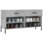 Casa si Gradina - Mobilier - Organizare si depozitare - Organizator incaltaminte - Bancheta pantofar, gri beton, 102x35x55 cm, lemn prelucrat - Infinity.ro