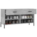 Casa si Gradina - Mobilier - Organizare si depozitare - Organizator incaltaminte - Bancheta pantofar, gri beton, 102x35x55 cm, lemn prelucrat - Infinity.ro