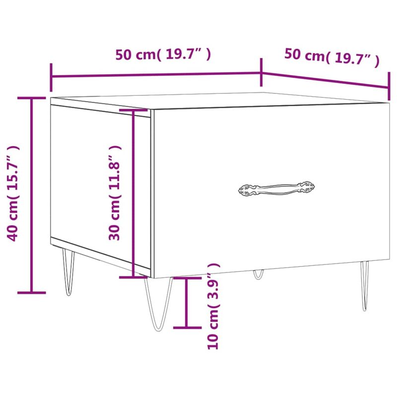 Casa si Gradina - Mobilier - Mese si birouri - Masute de cafea - Masuta de cafea, stejar sonoma, 50x50x40 cm, lemn prelucrat - Infinity.ro
