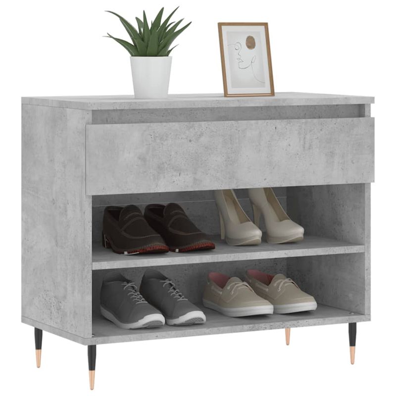 Casa si Gradina - Mobilier - Organizare si depozitare - Organizator incaltaminte - Pantofar, gri beton, 70x36x60 cm, lemn prelucrat - Infinity.ro