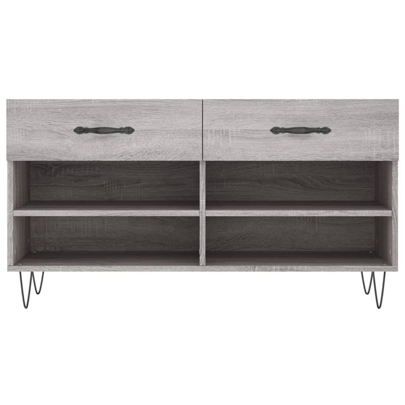 Casa si Gradina - Mobilier - Organizare si depozitare - Organizator incaltaminte - Banca de pantofi, gri sonoma, 102x35x55 cm, lemn prelucrat - Infinity.ro