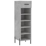 Casa si Gradina - Mobilier - Dulapuri si sifoniere - Dulapuri pantofi - Pantofar, gri beton, 30x35x105 cm, lemn compozit - Infinity.ro