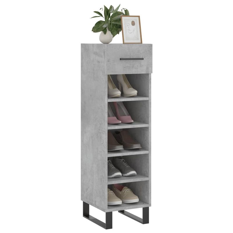 Casa si Gradina - Mobilier - Dulapuri si sifoniere - Dulapuri pantofi - Pantofar, gri beton, 30x35x105 cm, lemn compozit - Infinity.ro
