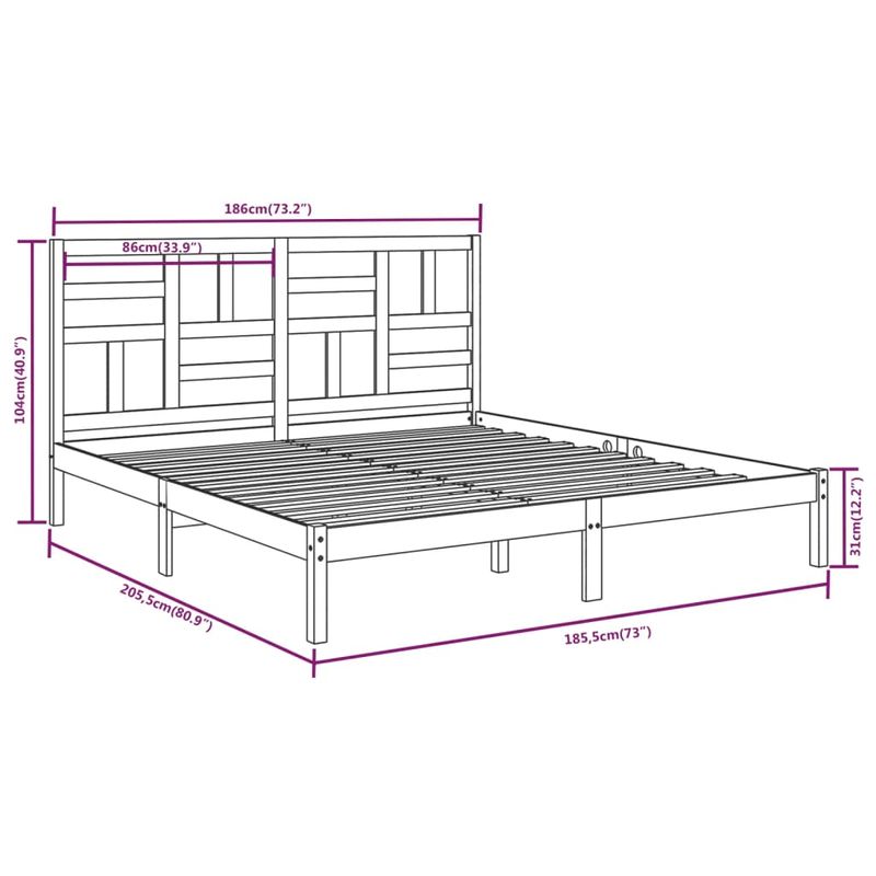 Casa si Gradina - Mobilier - Paturi si accesorii - Paturi - Cadru de pat Super King, 180x200 cm, lemn masiv - Infinity.ro