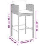 Casa si Gradina - Gradina si terasa - Mobilier exterior - Seturi mobila gradina - Set de bar pentru gradina cu perne, 7 piese, maro, poliratan - Infinity.ro