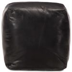 Casa si Gradina - Mobilier - Scaune si fotolii - Fotolii - Fotoliu puf, negru, 40 x 40 x 40 cm, piele naturala de capra - Infinity.ro