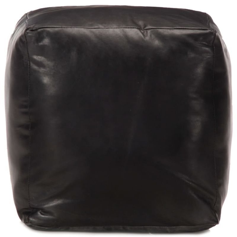 Casa si Gradina - Mobilier - Scaune si fotolii - Fotolii - Fotoliu puf, negru, 40 x 40 x 40 cm, piele naturala de capra - Infinity.ro