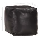 Casa si Gradina - Mobilier - Scaune si fotolii - Fotolii - Fotoliu puf, negru, 40 x 40 x 40 cm, piele naturala de capra - Infinity.ro