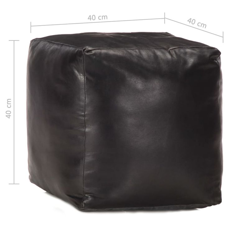 Casa si Gradina - Mobilier - Scaune si fotolii - Fotolii - Fotoliu puf, negru, 40 x 40 x 40 cm, piele naturala de capra - Infinity.ro