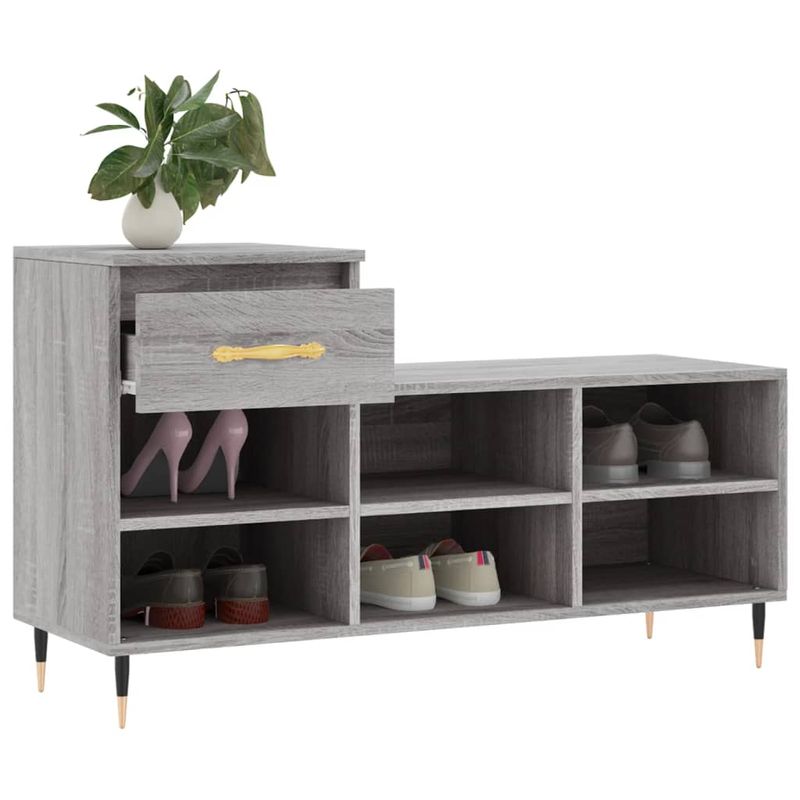 Casa si Gradina - Mobilier - Organizare si depozitare - Organizator incaltaminte - Pantofar, gri sonoma, 102x36x60 cm, lemn prelucrat - Infinity.ro
