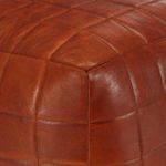 Casa si Gradina - Mobilier - Scaune si fotolii - Fotolii - Fotoliu puf, aramiu, 40 x 40 x 40 cm, piele naturala de capra - Infinity.ro