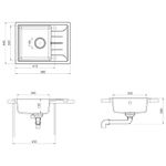 Casa si Gradina - Sanitare - Chiuveta bucatarie si accesorii - Chiuvete bucatarie - Chiuveta de bucatarie cu orificiu de preaplin, gri, oval, granit - Infinity.ro