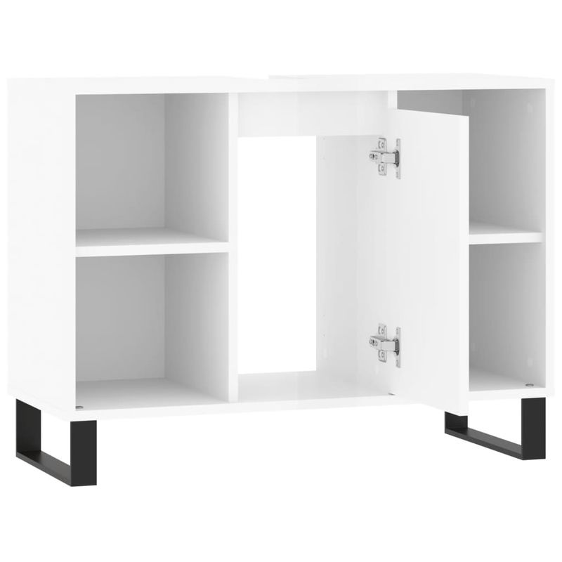 Casa si Gradina - Mobilier - Mobilier baie - Corpuri baie - Dulap pentru baie, alb extralucios, 80x33x60 cm, lemn compozit - Infinity.ro