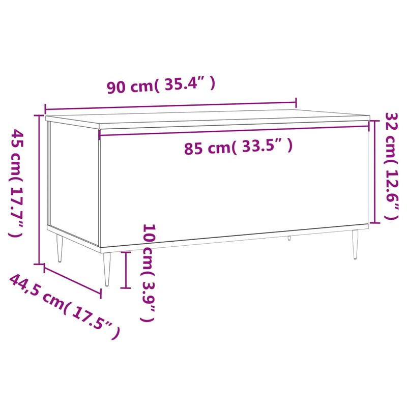 Casa si Gradina - Mobilier - Mese si birouri - Masute de cafea - Masuta de cafea, negru, 90x44,5x45 cm, lemn compozit - Infinity.ro
