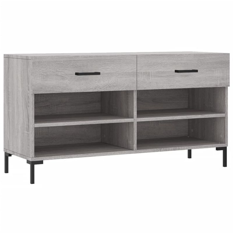 Casa si Gradina - Mobilier - Organizare si depozitare - Organizator incaltaminte - Banca de pantofi, gri sonoma, 102x35x55 cm, lemn prelucrat - Infinity.ro