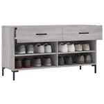Casa si Gradina - Mobilier - Organizare si depozitare - Organizator incaltaminte - Banca de pantofi, gri sonoma, 102x35x55 cm, lemn prelucrat - Infinity.ro